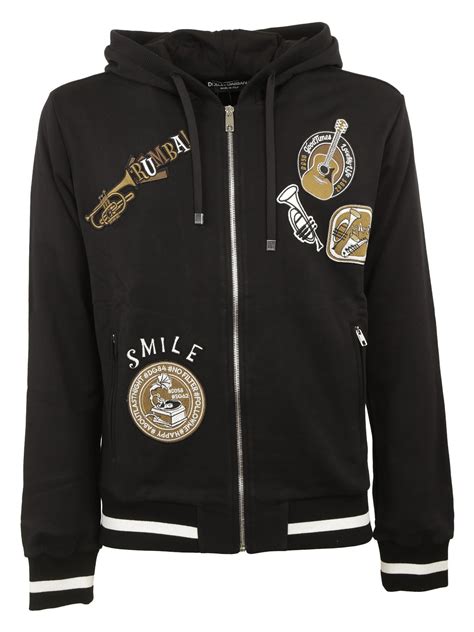 dolce gabbana zip hoodie|dolce gabbana sweatshirt men's.